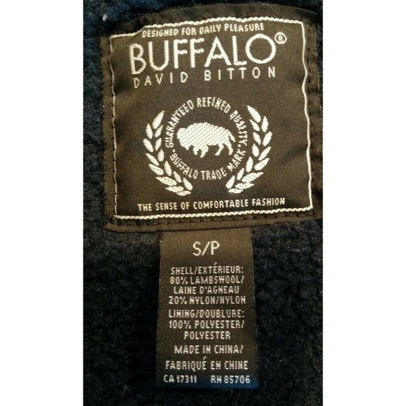 NWOT BUFFALO DAVID BITTON Men's Sweater Jacket SMALL Blue/Gray Stripe DEFECT - Picture 3 of 7